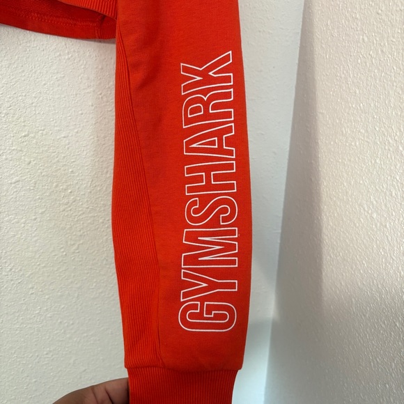 Gymshark Apollo Graphic Cropped Long Sleeve Sweatshirt Orange Size Medium - Picture 2 of 8